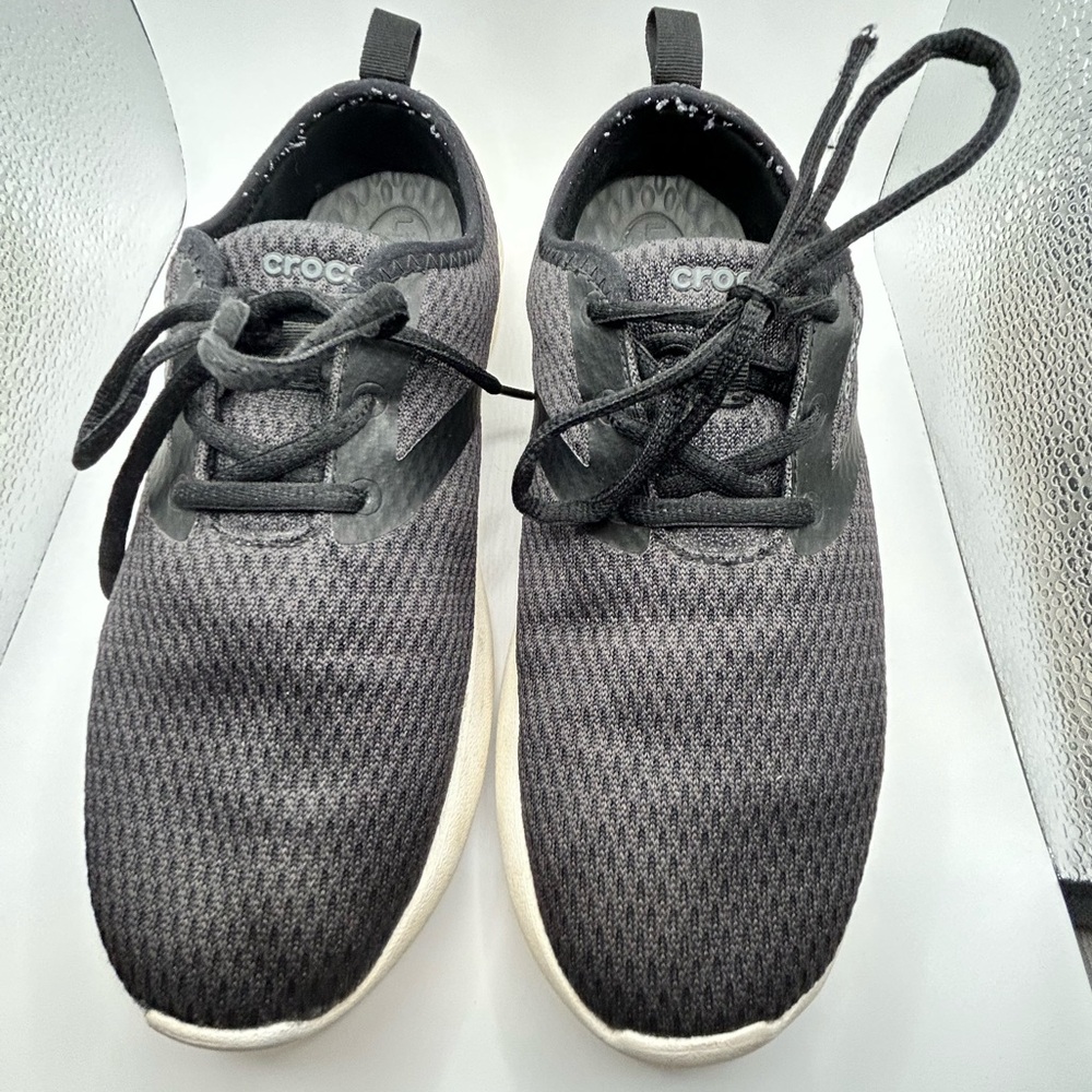 Crocs LiteRide Knit Sneakers Black Gray Men’s Size 8 Comfort